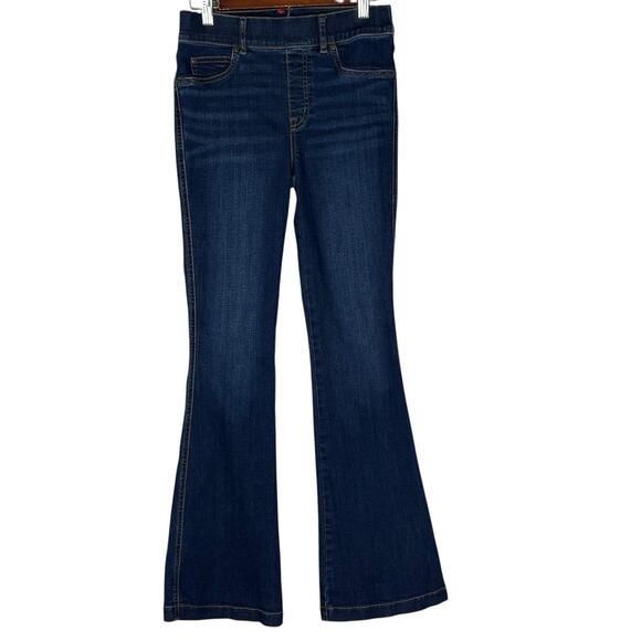 Spanx Flare Jeans Midnight Shade Women's S Dark Wash Stretch Denim Bell Bottoms - Picture 1 of 4